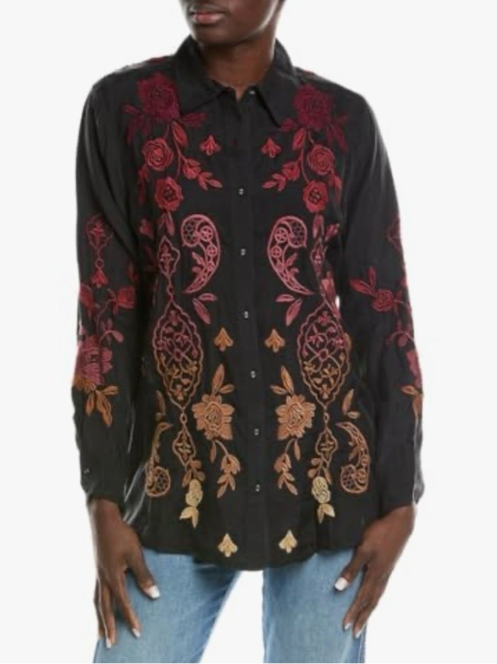 Johnny Was Kiana Ribbon Detail Long Sleeves Women’s Size XL